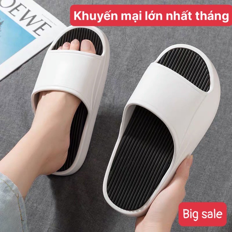 Dép siêu nhẹ nam nữ độn đế QUAI TRƠN thời thượng Dép uzzlang cao cấp nam nữ MS102