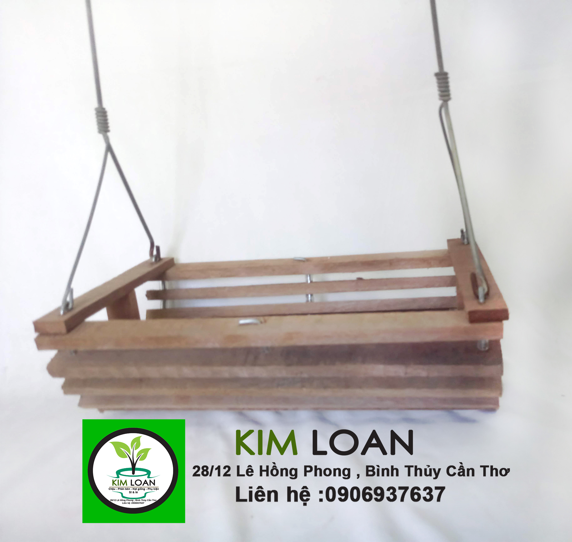 Combo 2 chậu lan gỗ xích đu 27x16x8cm