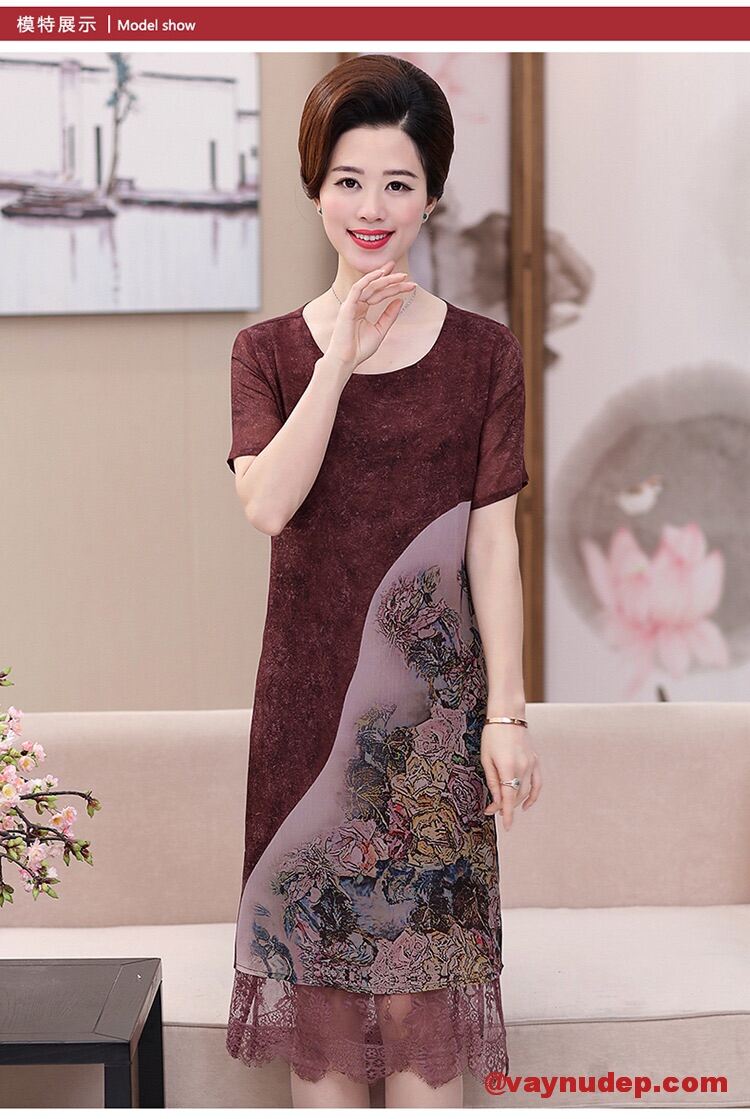 Đầm xuông tiên cá nhung lụa tơ ADH