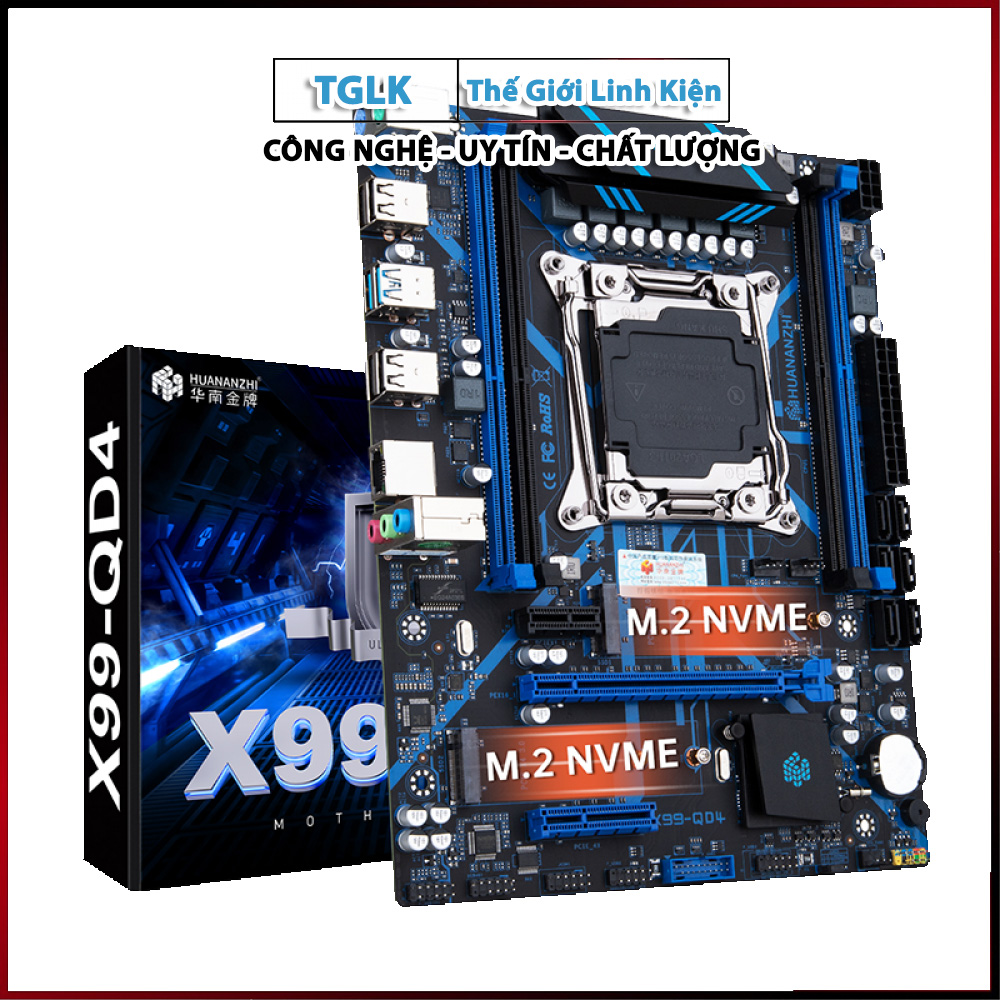 Bo mạch chủ mainboard huananzhi x99 qd4 ram 4 chuyên xeon giả lập bảo hành 12 tháng