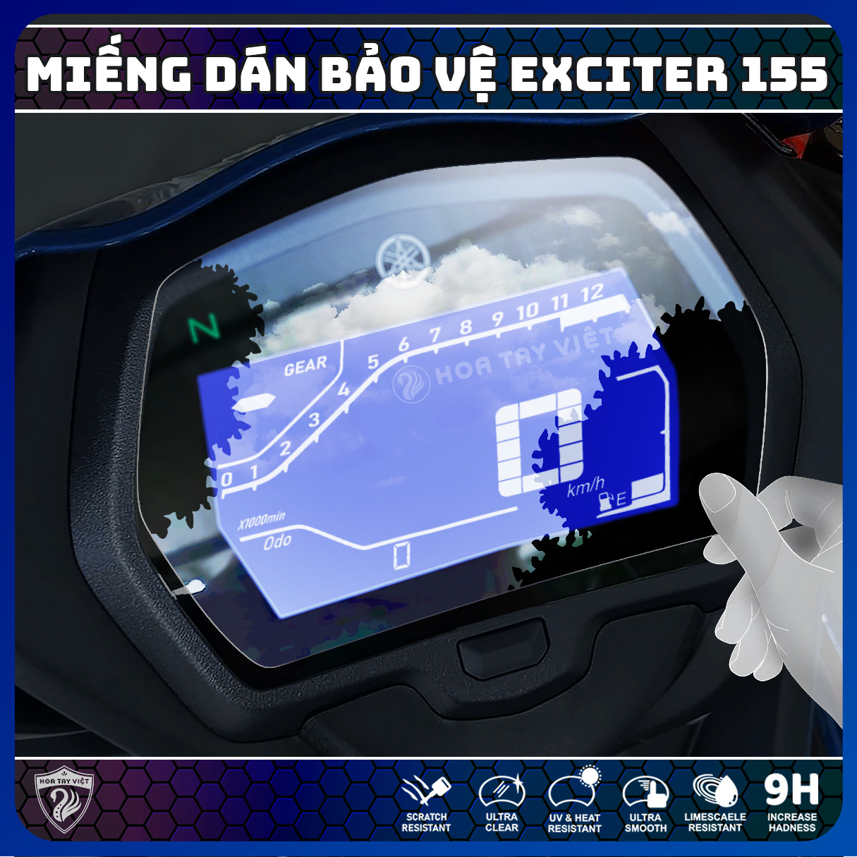 Miếng dán mặt đồng hồ Ex 155 cao cấp bảo vệ mặt đồng hồ Exciter 155 vva 2024