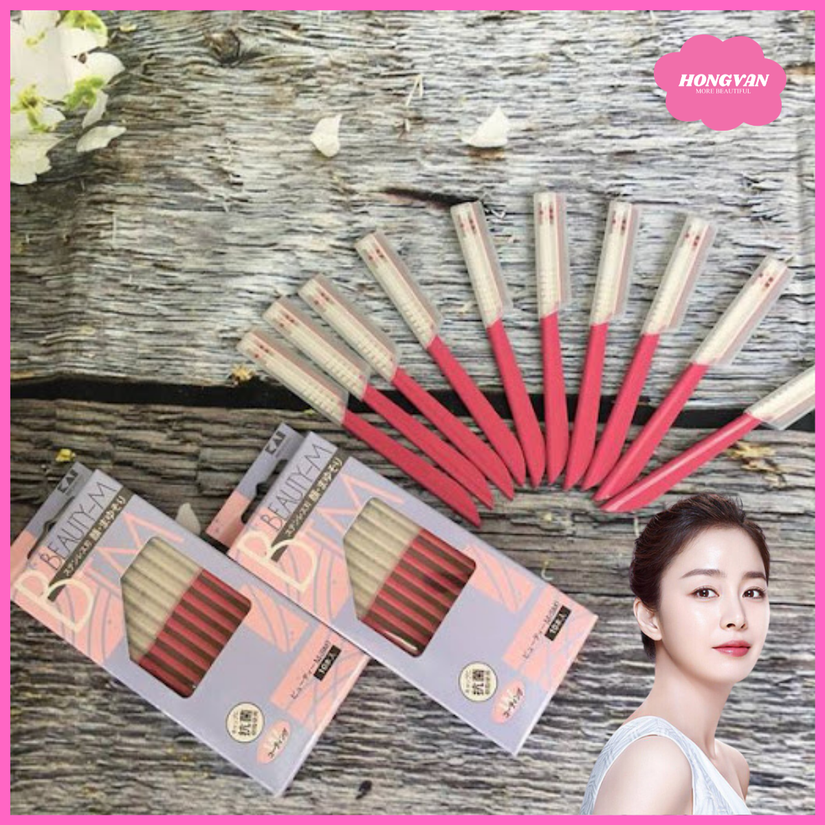 Hộp 10 dao cạo chuyên dụng lông mày lông mặt cho nữ kháng khuẩn an toàn