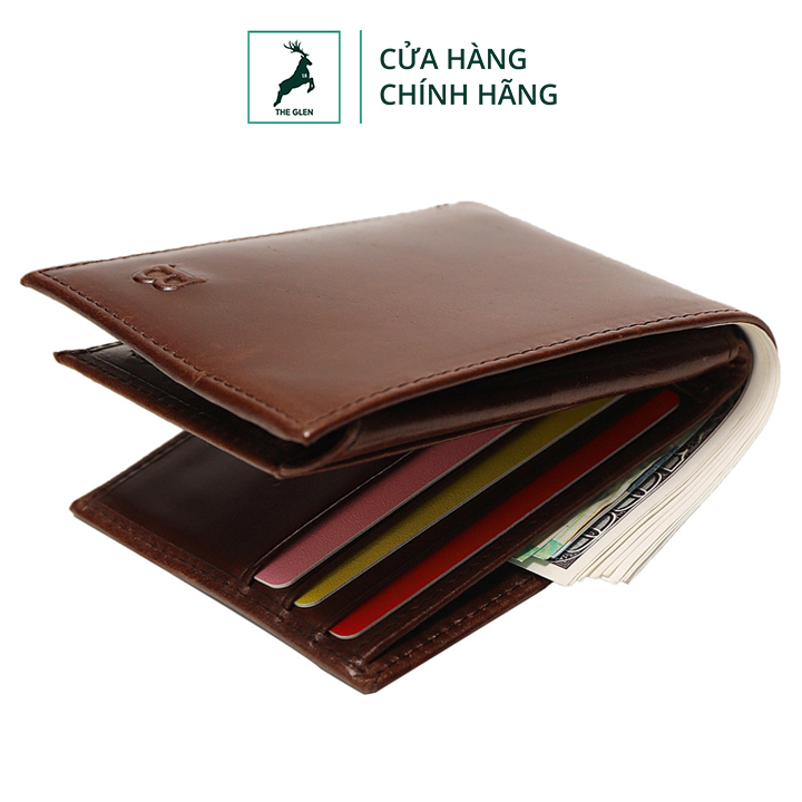 Ví nam cao cấp chính hãng - Bóp nam ví ngang da bò thật mềm The Glen TG207 bảo hành 1 tháng