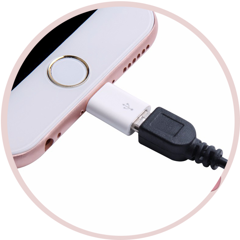 Jack chuyển Micro USB sang USB Type C (trắng)