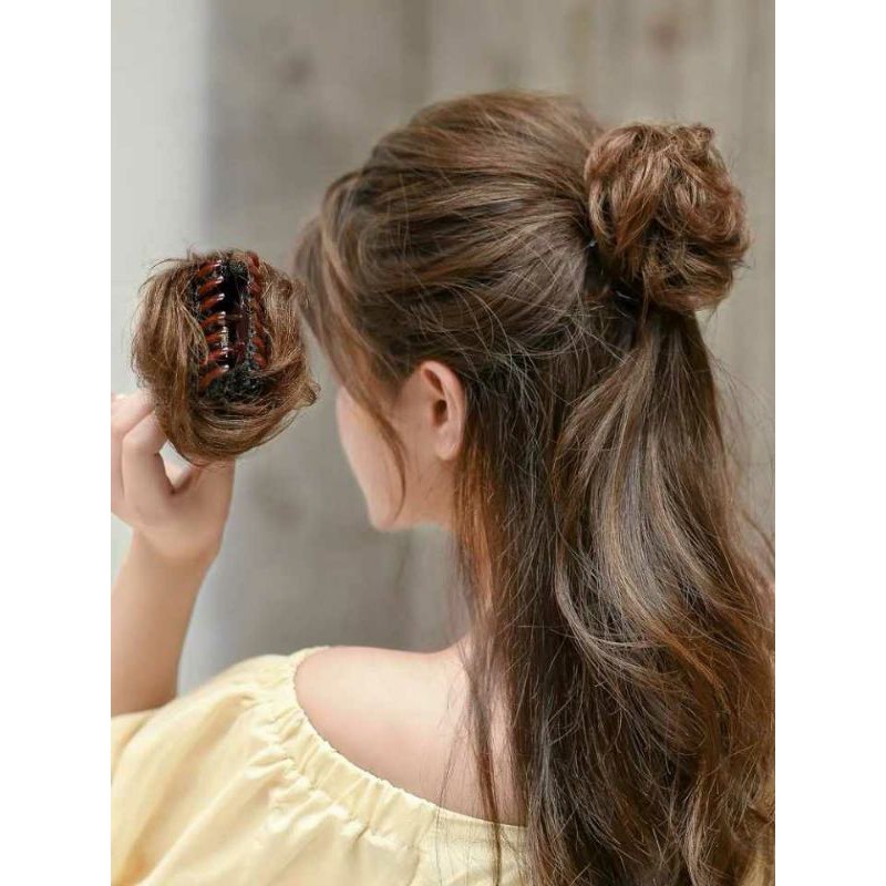 Tóc giả nữ búi gấp mini, tóc bối kẹp