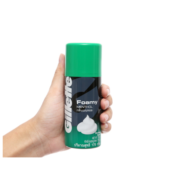 Bọt cạo râu gillette foamy menthol 175g hương bạc hà chính hãng