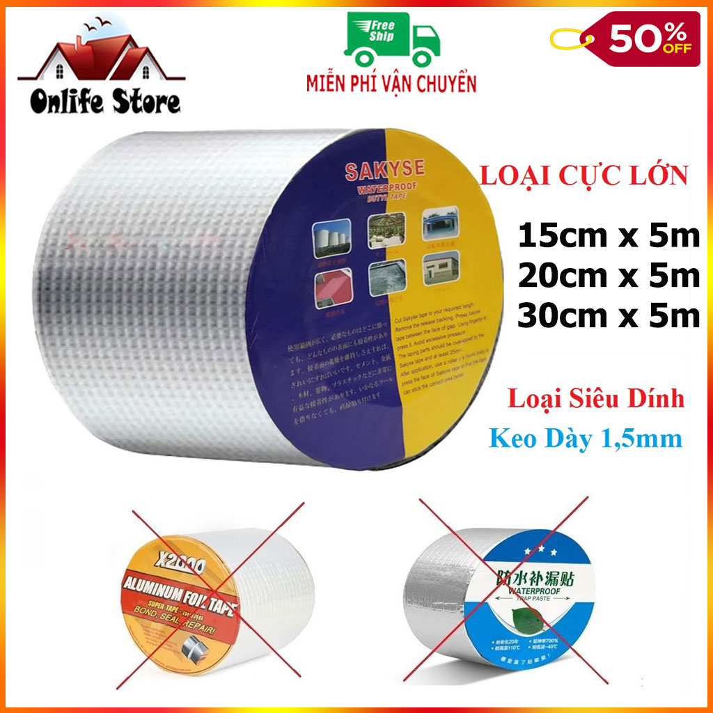 [Giá hủy diệt - Miễn ship Toàn quốc] Băng Keo Siêu Dính Đa Năng sakyse siêu dày, siêu dính, băng keo chống thấm nhật bản Keo dán chống thấm đa năng Nhật bản cho tường, trần nhà, mái tôn, ống nước, bể nước, xô chậu, phao bơ