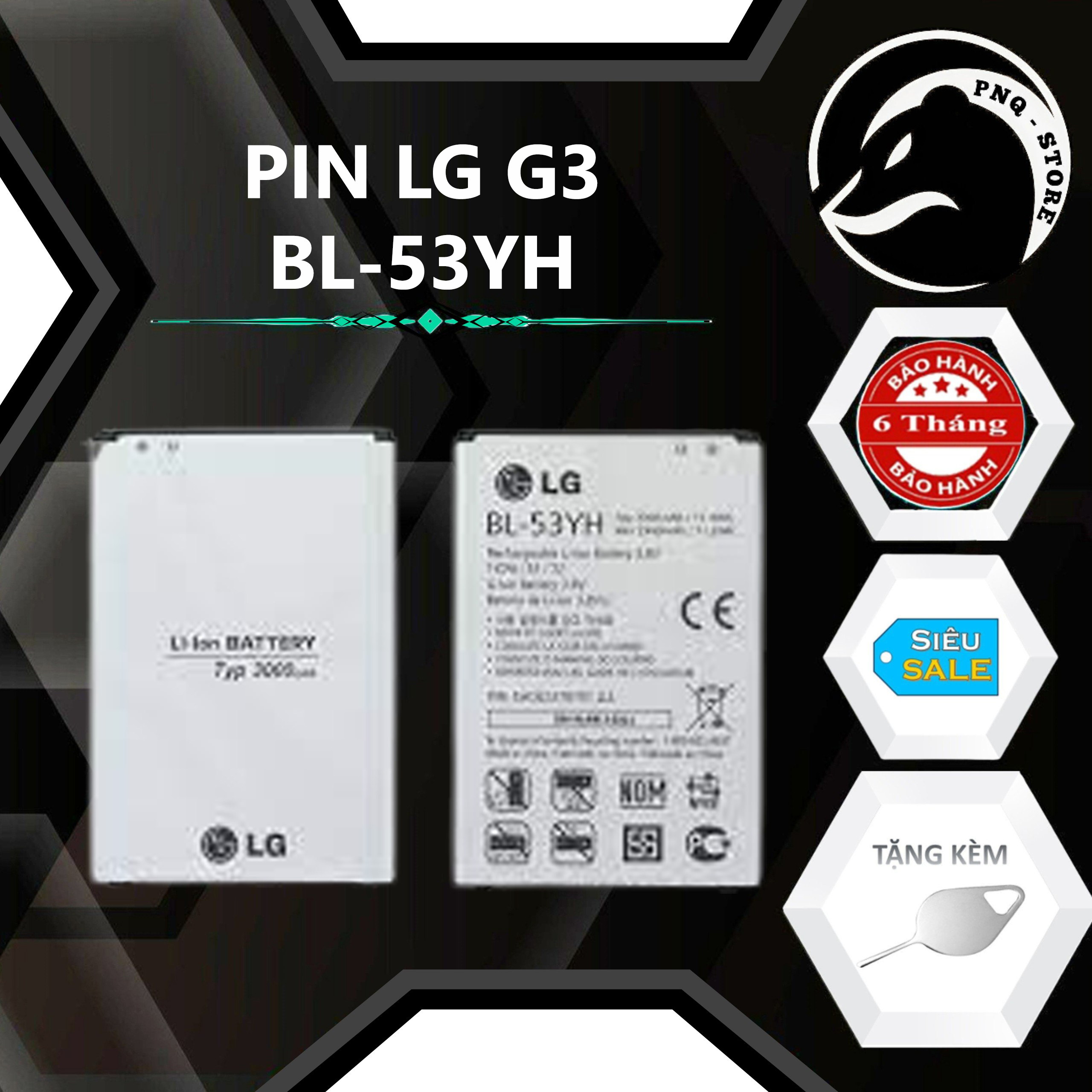 Pin LG G3 (BL - 53YH ) dung lượng 3000mAh - Chuẩn Zin Xịn - BH 06 Tháng