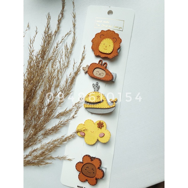 Set 05 Kẹp Tóc Phong Cách Hàn Quốc Xinh Xắn Cho Bé Gái - Cặp Tóc Mái Cho Trẻ Em Nhiều Màu Hình Con Vật Dễ Thương - Phụ Kiện Trang Sức Strangerr