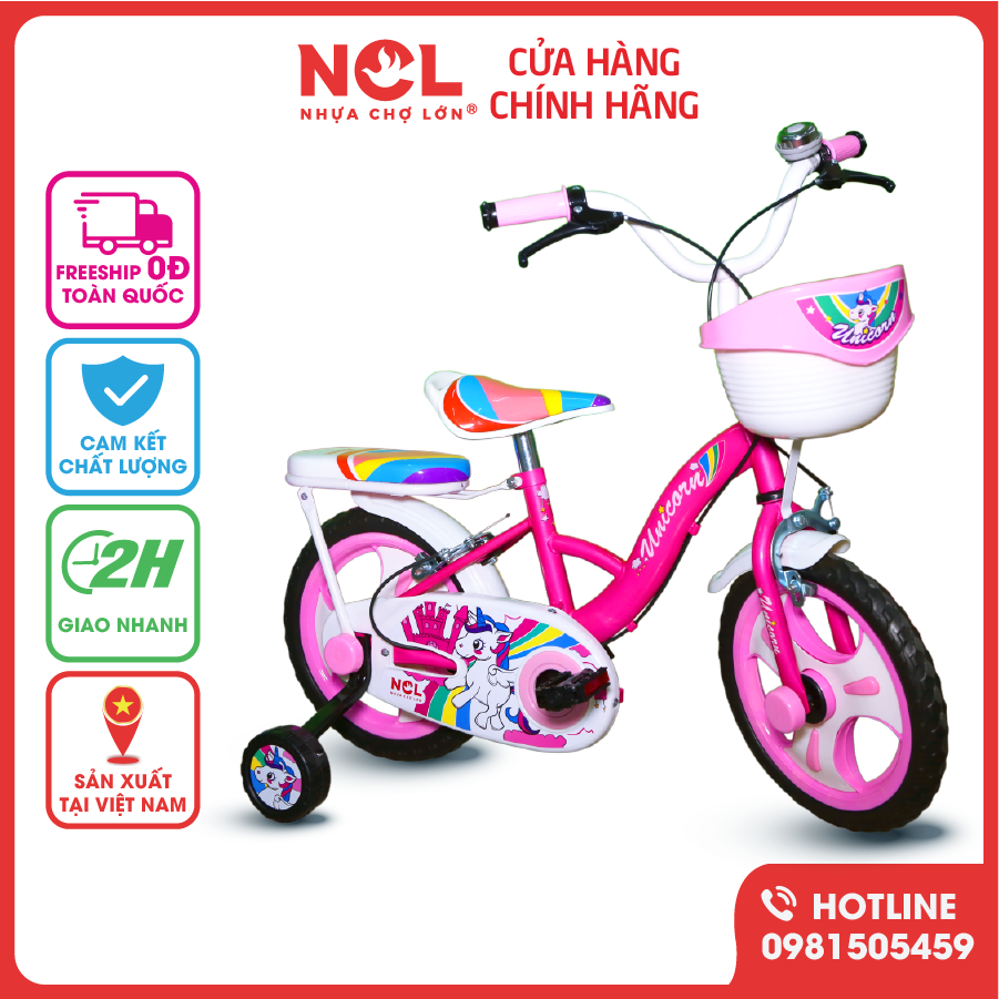 Xe Đạp Trẻ Em Nhựa Chợ Lớn 14 inch K101 Dành Cho Bé Từ 3 - 4 Tuổi - M1775-X2B