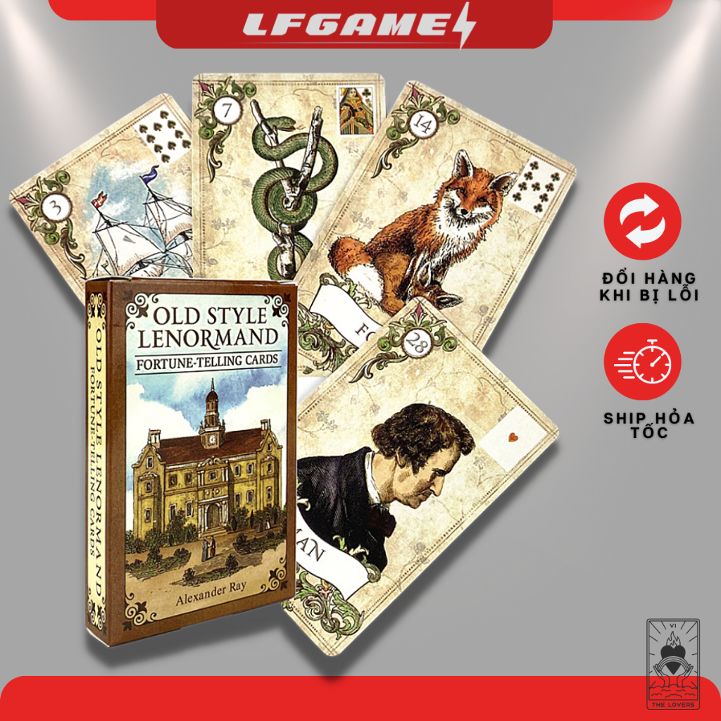 Bộ Bài Bói Bài Old Style Lenormand Oracle Card Tarot Cao Cấp size tiêu chuẩn