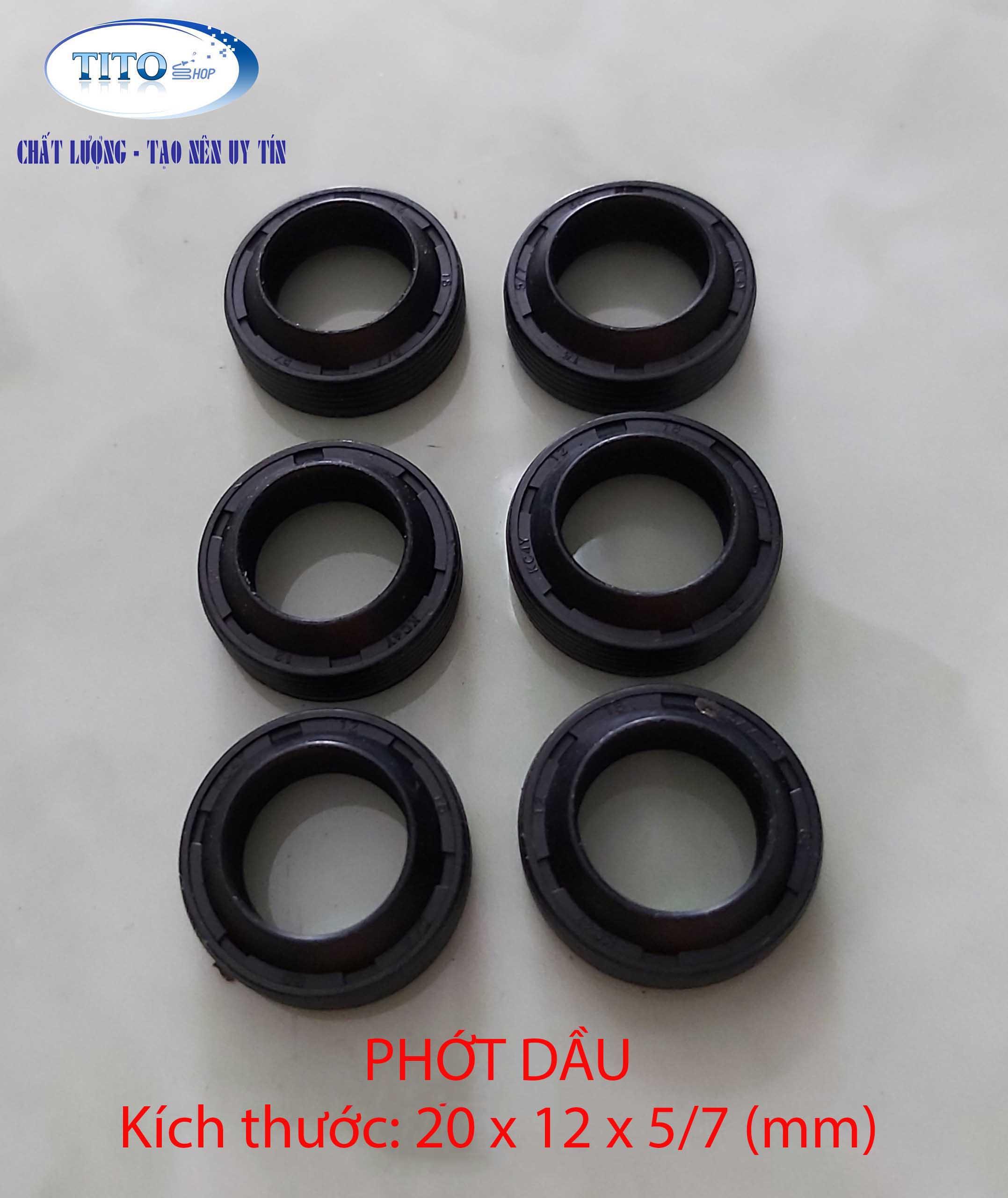 BỘ 6 GIOĂNG PHỚT DẦU MÁY RỬA XE CAO ÁP MINI - đường kính 20x12x5/7 - PHỤ KIỆN MÁY RỬA XE