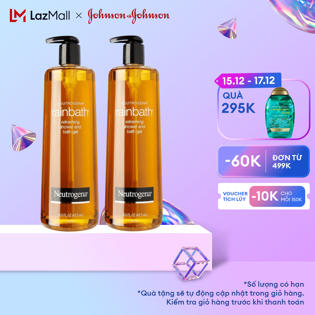 Bộ 2 chai Sữa tắm dạng gel Neutrogena Rainbath Original refreshing shower and bath gel 473ml/chai - 540018230