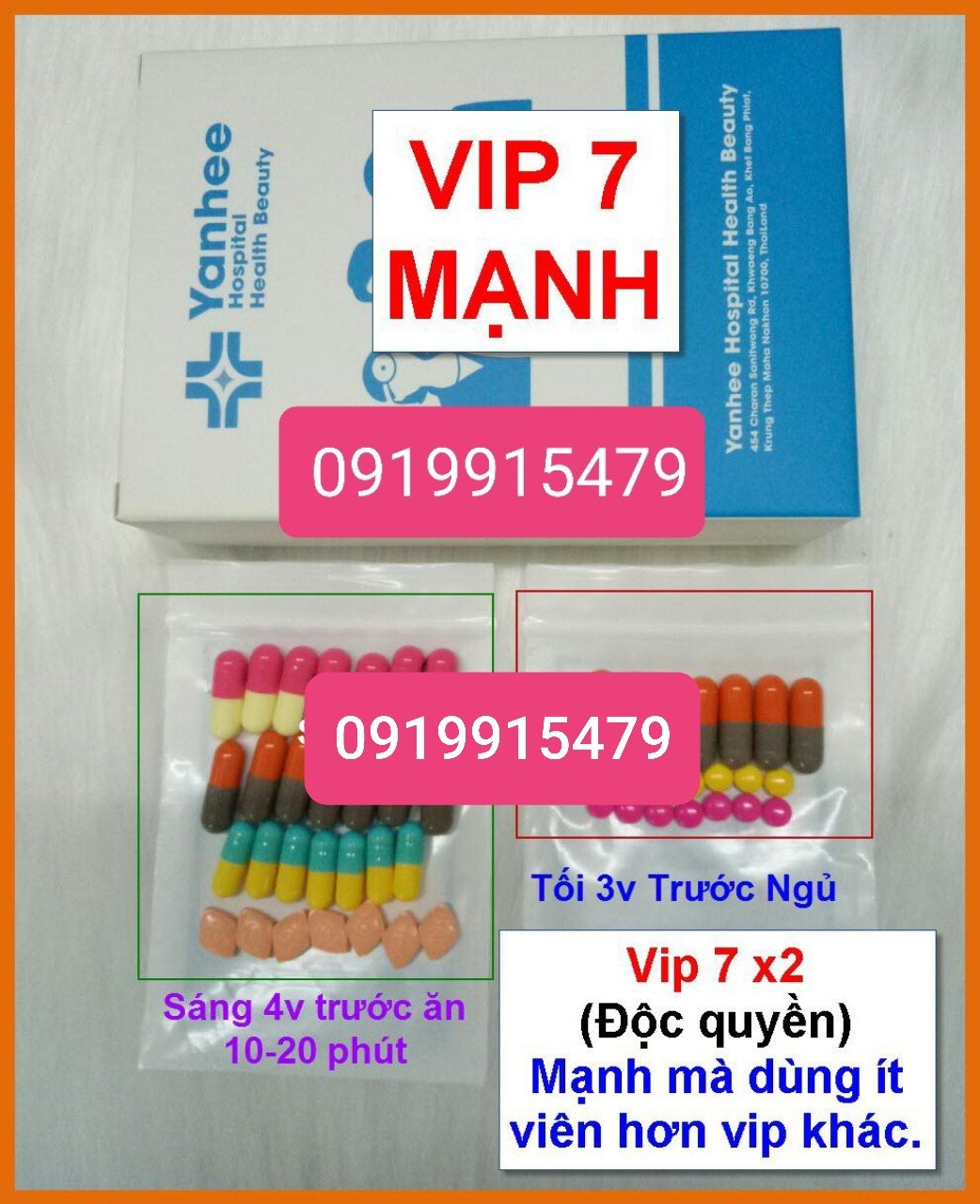 Giảm cân an toàn Yanhee Vip 7 Thái Lan, hỗ trợ giảm cân cấp tốc, giảm béo hiệu quả trong 7 ngày