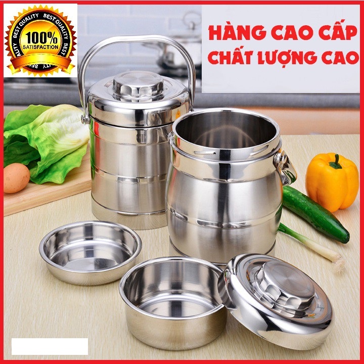 Cặp Lồng Inox Đựng Thức Ăn, Không Gỉ, Không Độc Hại, Cặp Lồng Inox Cao Cấp, Cách Nhiệt, Giữ Nhiệt Tốt, Tiện Lợi, An Toàn Sử Dụng