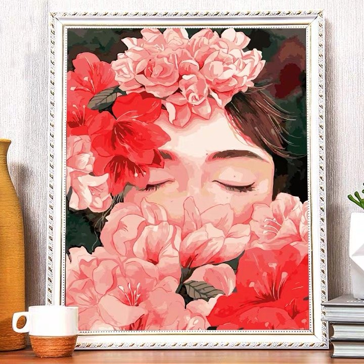 KHUNG 1.6 CM- Tranh sơn dầu số hóa rẻ,đẹp,TẶNG KHĂN,tranh tô màu theo số- ĐÃ CĂNG KHUNG 40x50,CÓ SƠN BÓNG-MÀU-CỌ-MÓCTREO