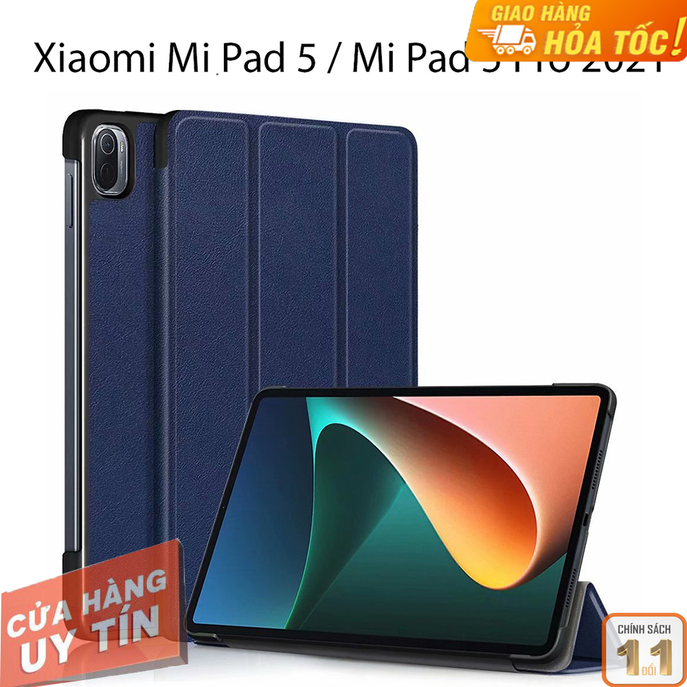Bao da cover cho máy tính bảng xiaomi mi pad 5 / mi pad 5 pro 2021 11 inch hỗ trợ smart cover gấp 3