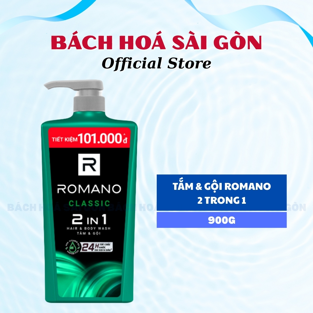 ROMANO GỘI & TẮM 2 TRONG 1 HƯƠNG NƯỚC HOA - 900G