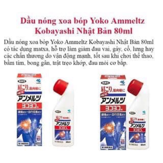 Dầu nóng giảm đau nhức YokoYoko Nhật Bản