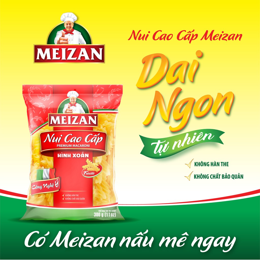 Nui cao cấp hình xoắn Meizan 300g