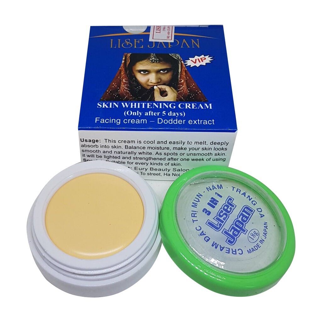 Combo 12 hộp kem lise japan trắng da 3 in 1 - kem mụn nám trắng da lise japan 18g - kem lise cô gái ấn độ