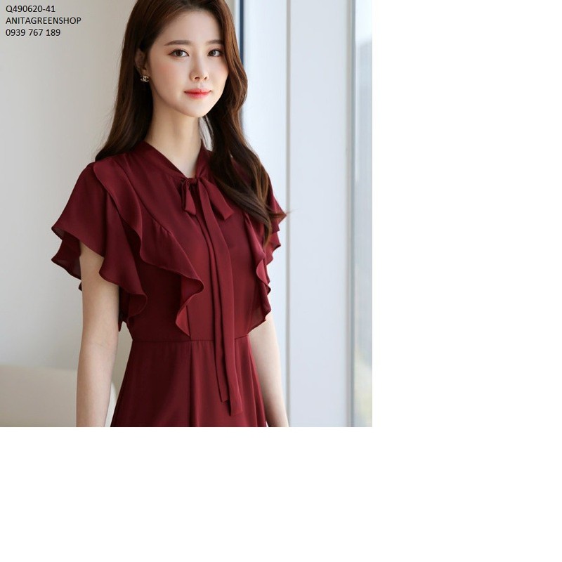 Q490620 đầm lụa công sở