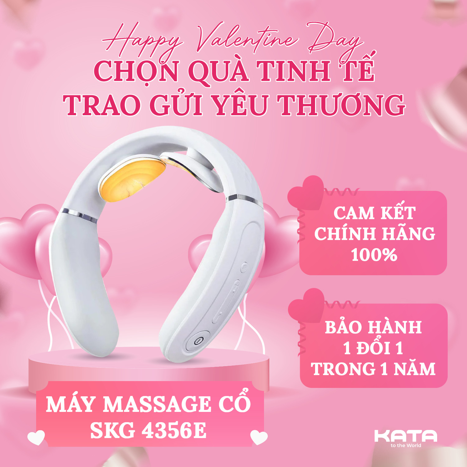 Máy massage cổ SKG 4356E công nghệ xung điện TENS kết hợp chườm nóng