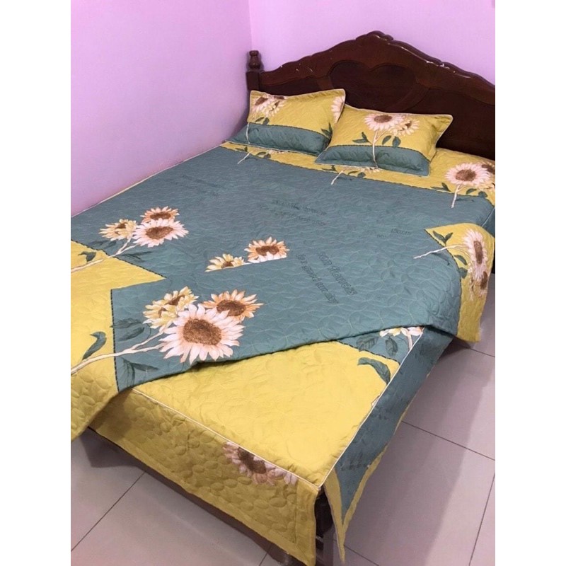Bộ ga phủ cotton poly trần bông 3 lớp đủ kích thước