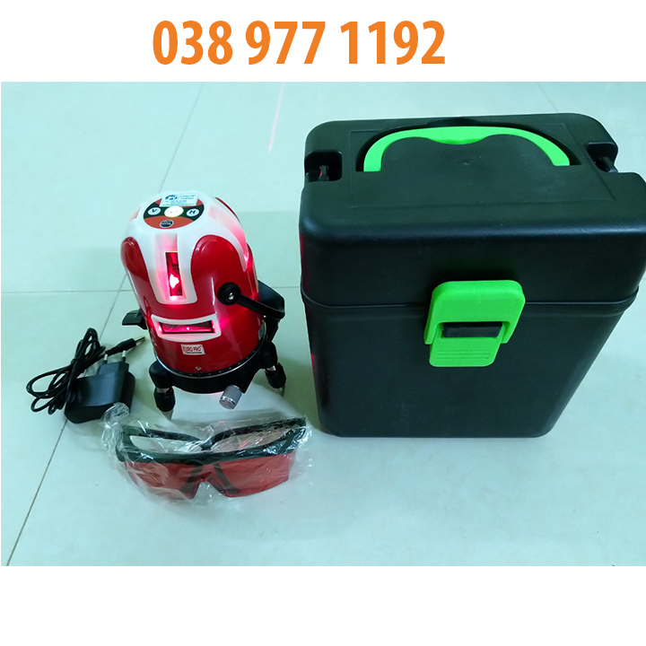 Máy laze 5 tia đỏ Europro pin sạc kèm chân máy 1m2