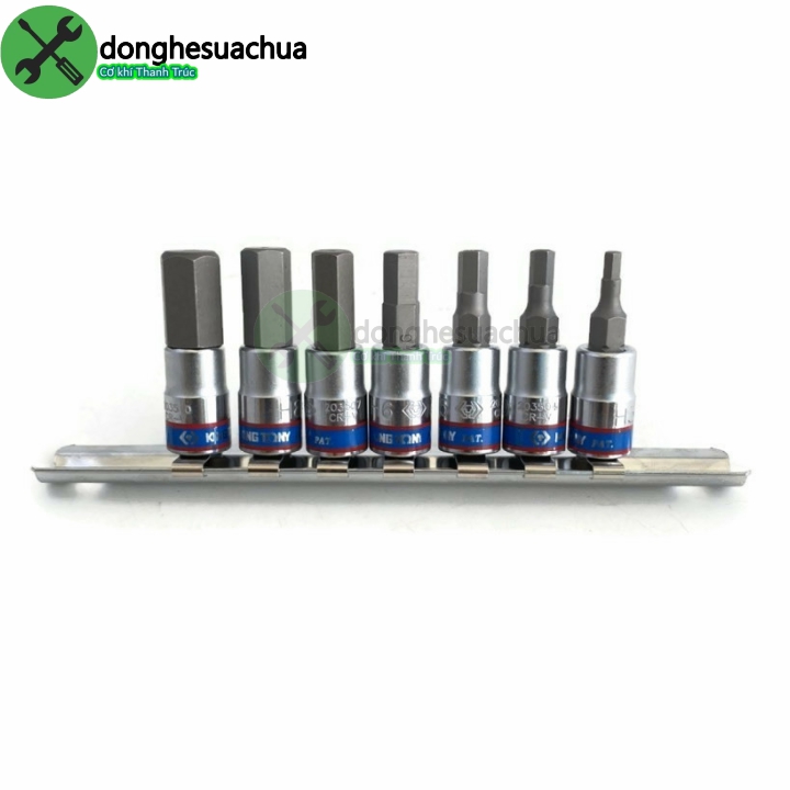 Bộ tuýp lục giác 1/4 kingtony 2127pr 7 chi tiết h3-h10