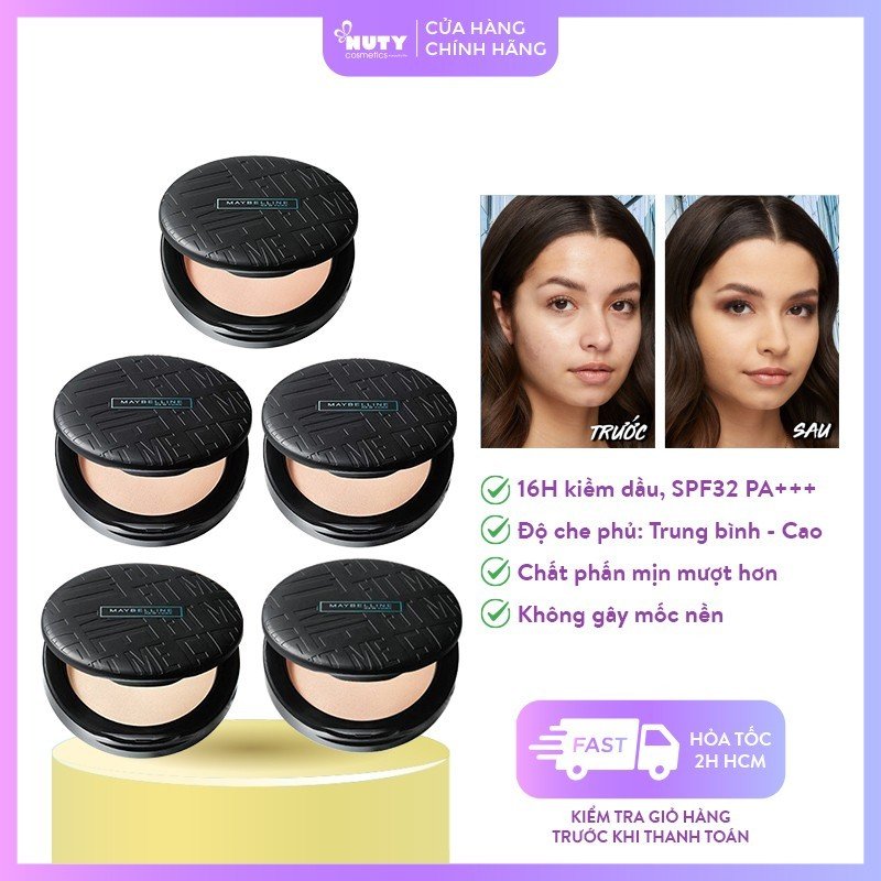 Phấn phủ maybelline mịn nhẹ kiềm dầu chống nắng fit me compact powder spf32 pa+++