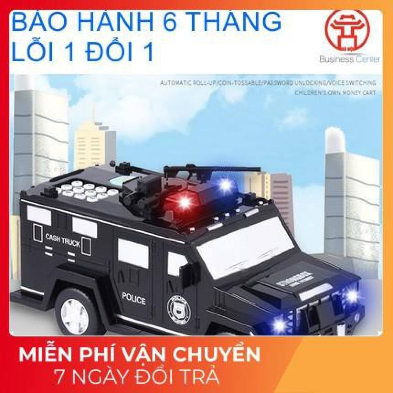 Hộp để tiềƞ tiết kiệm cho bé, két sắt mini cho bé mẫu ô tô cảnh sát có mật khẩu