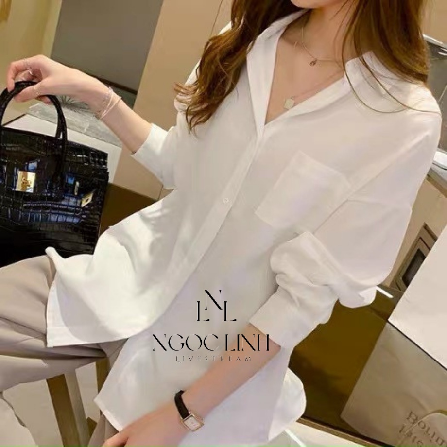 Áo sơ mi nữ/ áo sơ mi / sơ mi lụa nữ / áo sơ mi tiểu thư kiểu Hàn Quốc nữ trắng freesize phong cách công sở, áo sơ mi tiểu thư Hàn Quốc