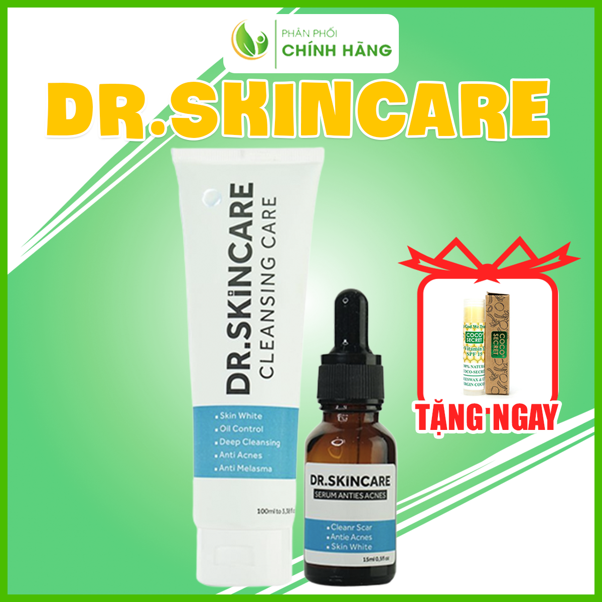 Bộ Xóa Mụn Dr.Skincare Chính Hãng Check Mã Điện Tử – Sữa Rửa Mặt và Serum Xóa Mụn Dr Skincare -  loại trừ mụn hoàn toàn kháng viêm diệt khuẩn làm sáng da công nghệ Hàn Quốc