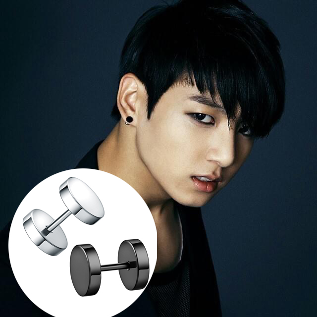 1 chiếc-Bông tai cục tạ unisex thép không rỉ nhiều size