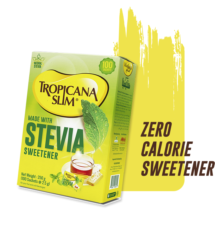Đường ăn kiêng cỏ ngọt Tropicana Slim Stevia Sweetener hộp 125g 50 gói x 2.5g