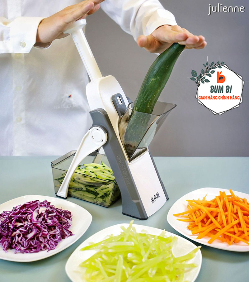 Dụng cụ bào rau củ thái cắt lát đa chức năng thông minh, Máy cắt rau củ quả bào sợi cắt lát tiện lợi an toàn thép không rỉ - BUMSTORE