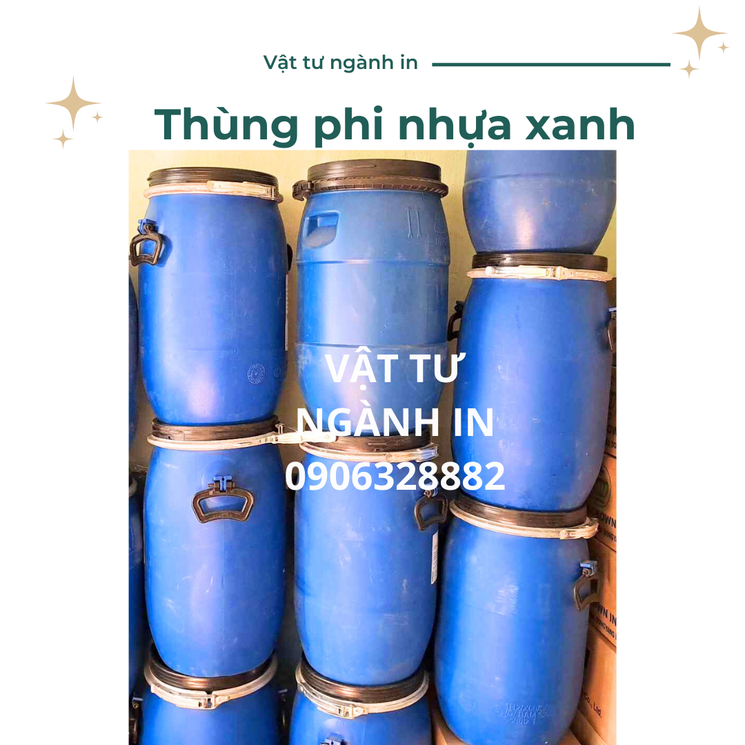 Thùng phuy nhựa 30 lít, phi nhựa xanh, thùng đựng nước 30 lít , đai nhựa