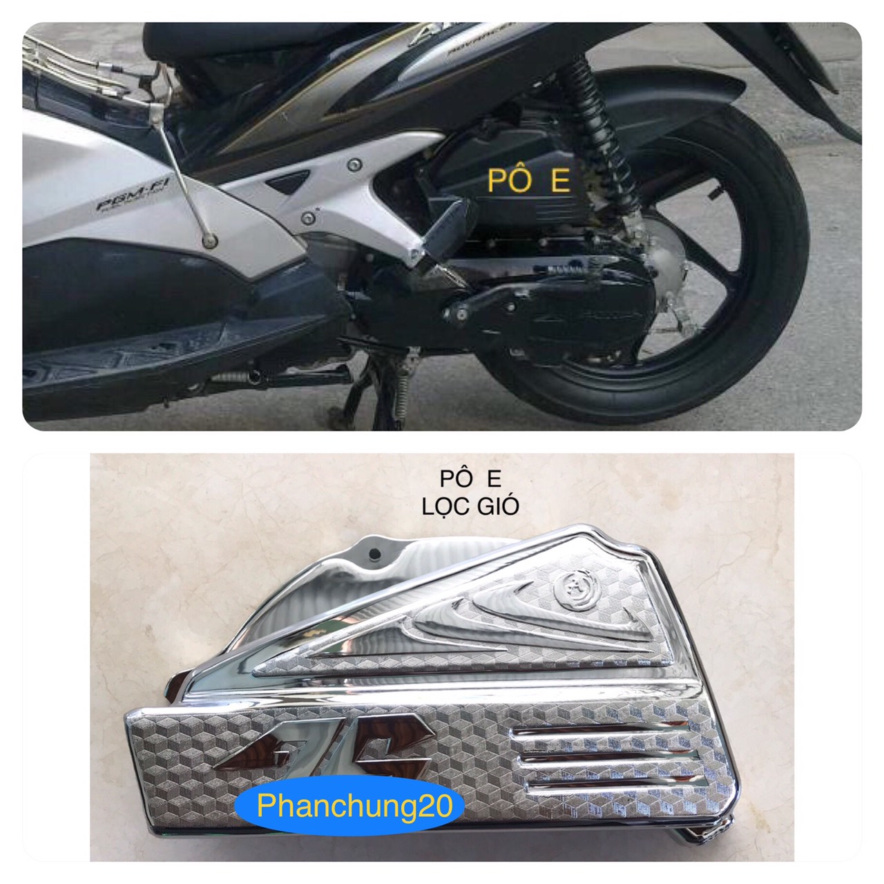 Ốp bầu e dùng cho đời xe ab 2009 2010 crom