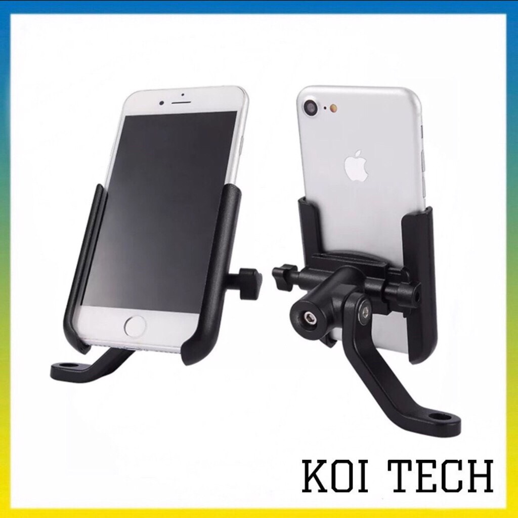 Kẹp điện thoại gắn xe máy c2 INOX -  kẹp điện thoại chống rung chống cướp trên moto cho xe ôm grap bee ..vv - KOI TECH
