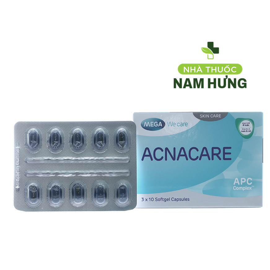 Acnacare hỗ trợ giảm mụn, viêm tuyến bã nhờn Hộp 30 viên