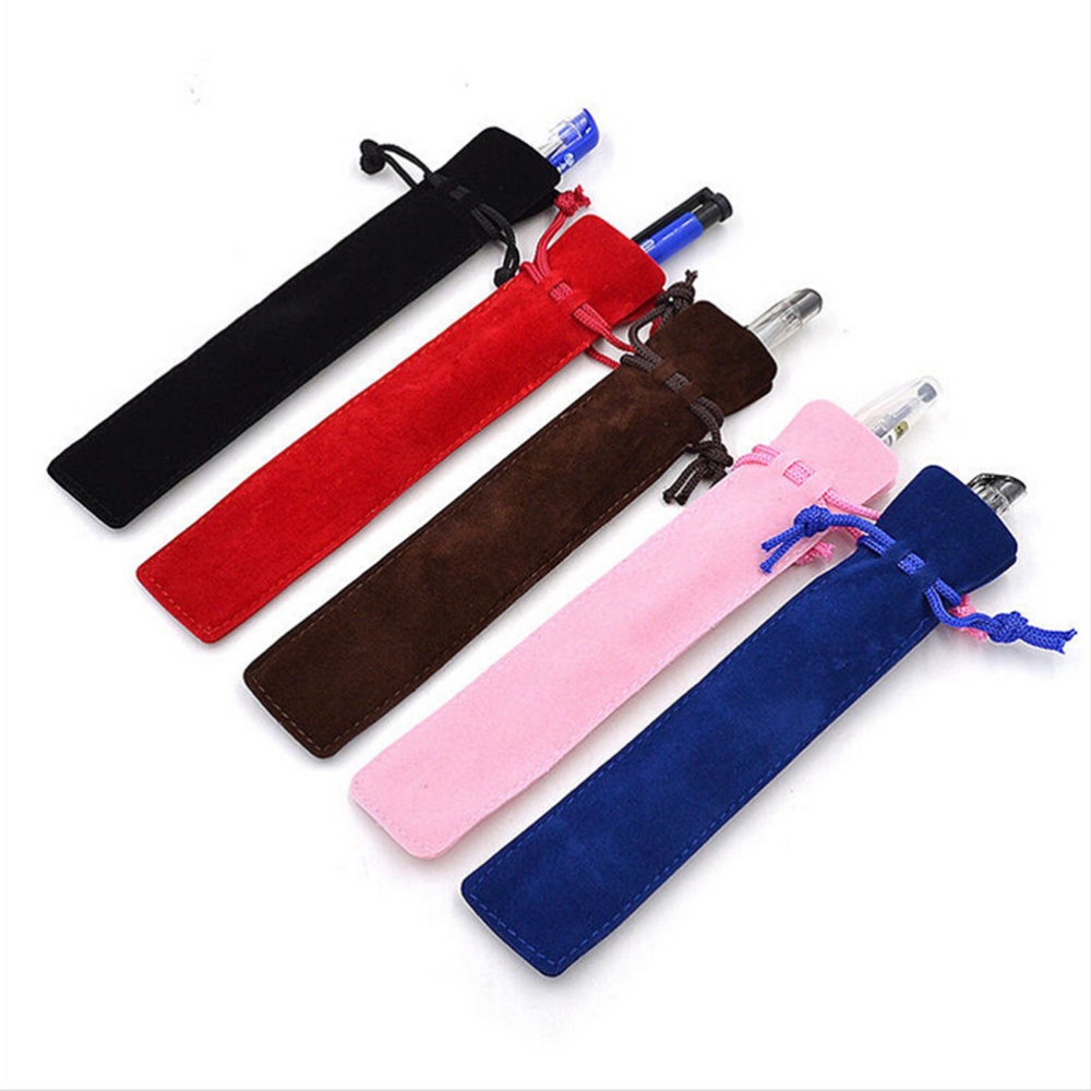 Zhuying 5 cái túi đựng bút bằng nhung túi đựng bút đơn túi đựng bút chì hình vuông