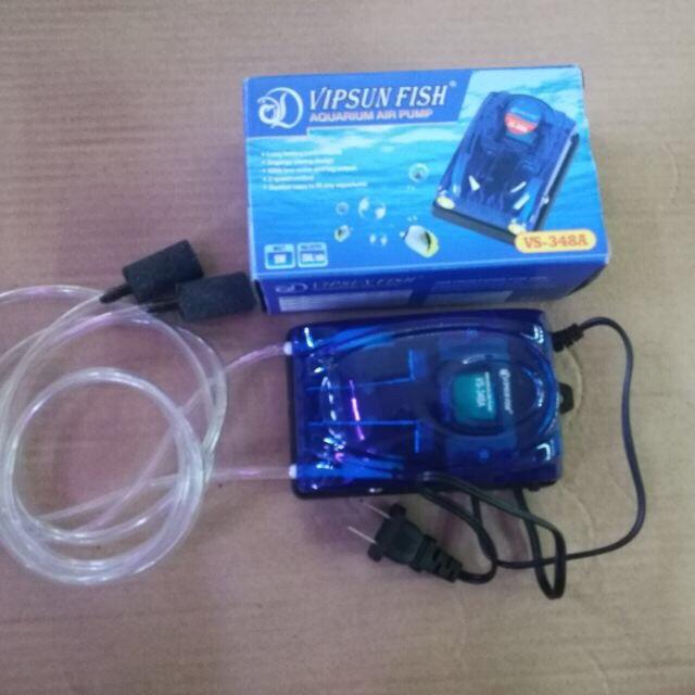 Máy sủi oxi hồ cá 2 vòi tặng kèm 2 met dây 2 cục sủi - máy sủi khí hồ cá 2 vòi tiết kiệm điện sobo, rs , Vipsunfish-348A