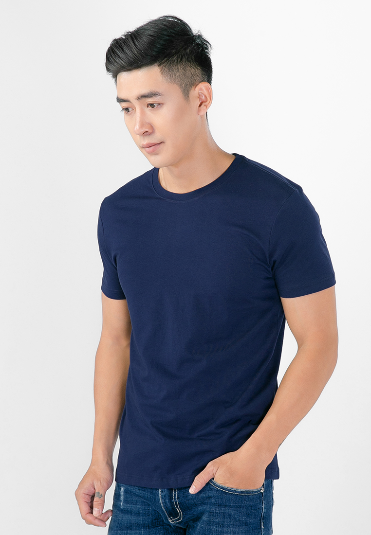 Áo thun nam xanh đen trơn Gold Rhino cao cấp, hàng xuất khẩu Nhật Bản, 100% cotton chất xịn, mềm mịn, áo phông nam trơn xanh đen thấm hút mồ hôi