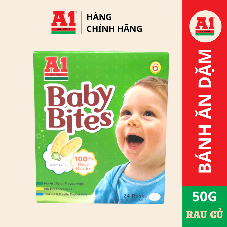 [HCM] Bánh Gạo Ăn Dặm Cho Bé 50g Vị Rau Qủa