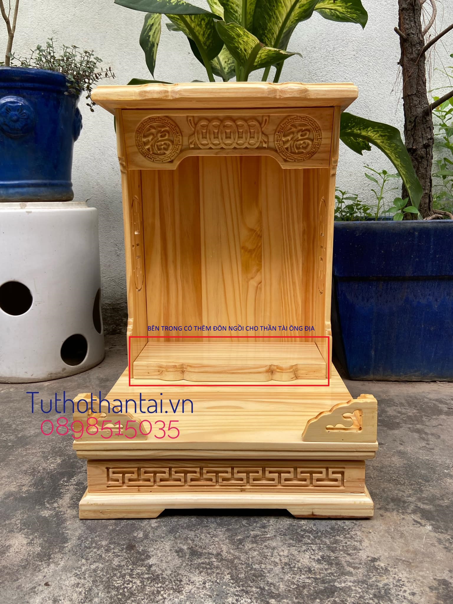 Bàn thờ thần tài ông địa mẫu hiện đại có đôn hàng loại 1