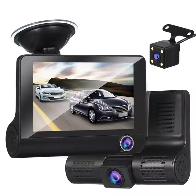 Camera hành trình ô tô 3 camera kép Z6 , FHD 1080P Màn hình 4 inch - camera hành trình , sắc nét ,3 camera kép trước và sau và bên trong - Bảo hành 12 tháng