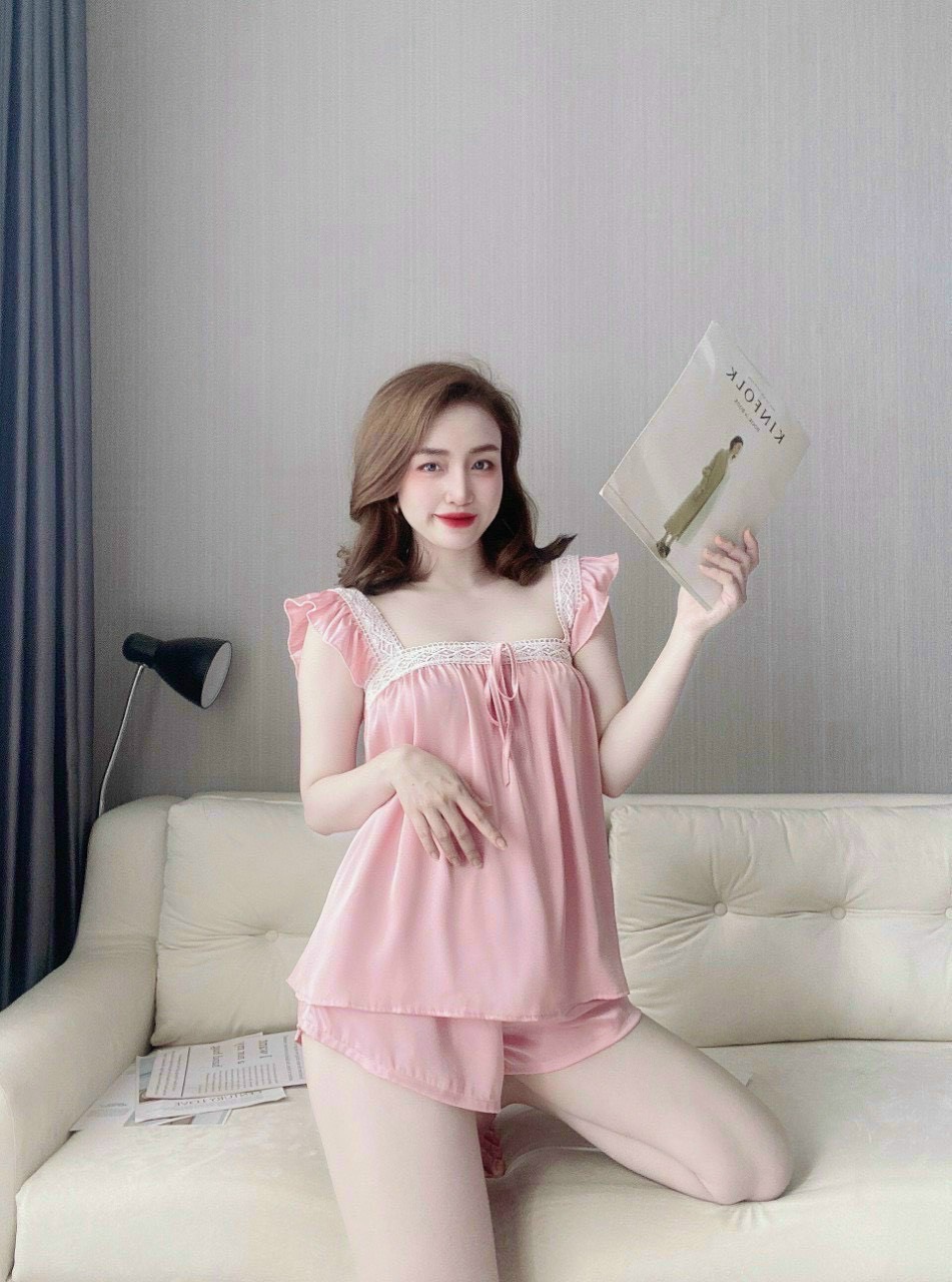 [HCM]sét bộ đồ ngủ áo tay canh tiên quần đùi chất lụa mềm mịn mặc nhà thoáng mát NAM