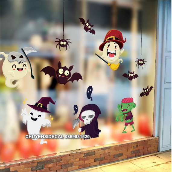 Decal trang trí tường Halloween - Lễ Hội Hóa Trang vui vẻ