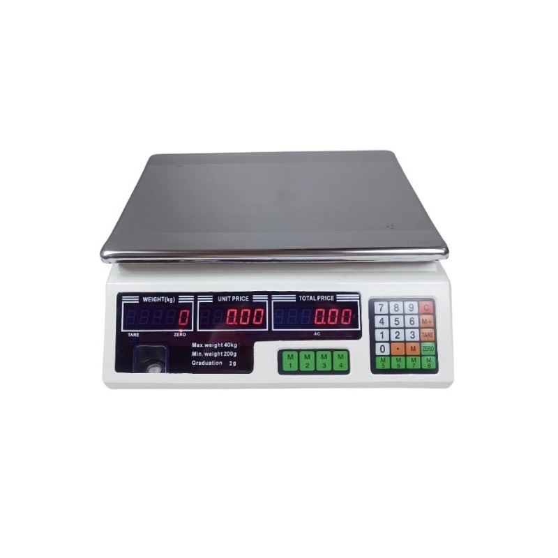 [HCM]Cân điện tử tiểu ly tính tiền 40 kg - 2g lưu được 7 mức giá tiền sản phẩm màn hình trước và sau Cân Điện Tử ACS Cao Cấp Kiểu Dáng Đẹp Nhỏ Gọn Tích Hợp Tính Năng Tính Tiền Thông Minh Cân Max 40Kg. Trắng